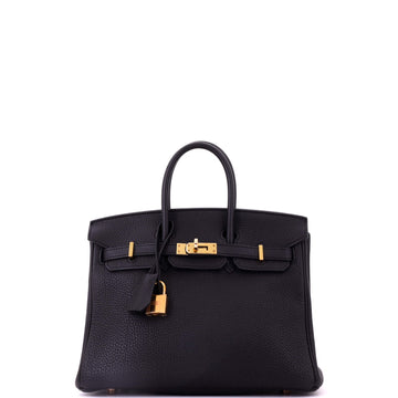 Hermes Birkin Handbag Black Togo with Rose Gold Hardware 25