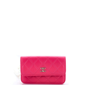 Chanel Pearl Strap CC Wallet on Chain Quilted Calfskin Mini