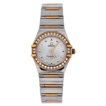 Omega Constellation Quartz Watch Stainless Steel and Rose Gold with Diamond Bezel 23