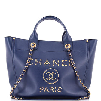 Chanel Deauville Tote Studded Caviar Small