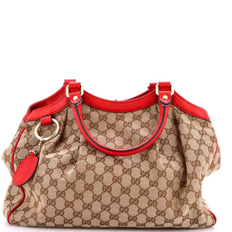 Gucci Sukey Tote GG Canvas with Leather Medium