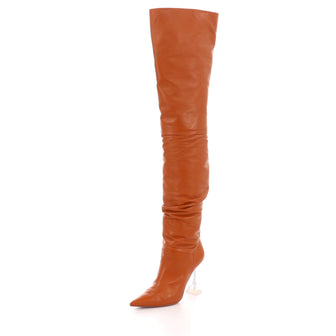 Amina Muaddi Women's Olivia Over the Knee Boots Leather 95