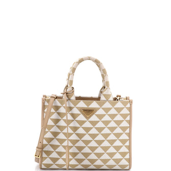 Prada Symbole Shopper Tote Jacquard Small