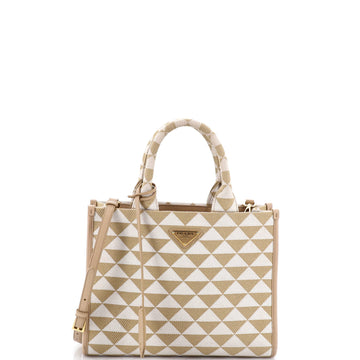 Prada Symbole Shopper Tote Jacquard Small