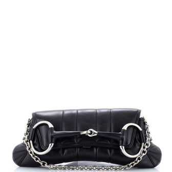 Gucci Horsebit Chain Shoulder Bag Vertical Quilted Leather Large
