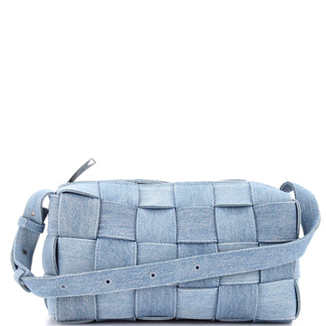 Bottega Veneta Brick Cassette Shoulder Bag Maxi Intrecciato Denim
