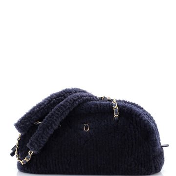 Chanel Coco Neige Chain Bowling Bag Quilted Shearling Large
