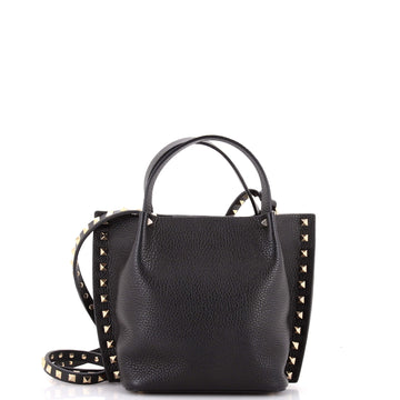 Valentino Garavani Rockstud Convertible Top Handle Open Tote Leather Mini