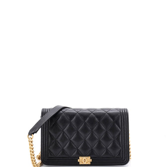 Chanel Boy Wallet on Chain Quilted Caviar