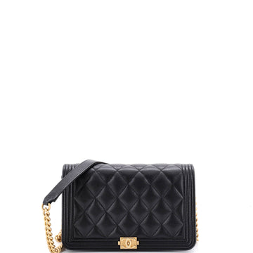 Chanel Boy Wallet on Chain Quilted Caviar
