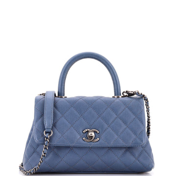Chanel Coco Top Handle Bag Quilted Caviar Mini