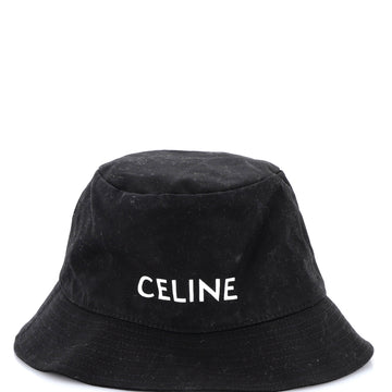 Celine Logo Bucket Hat Printed Canvas