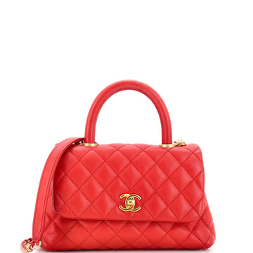 Chanel Coco Top Handle Bag Quilted Caviar Mini