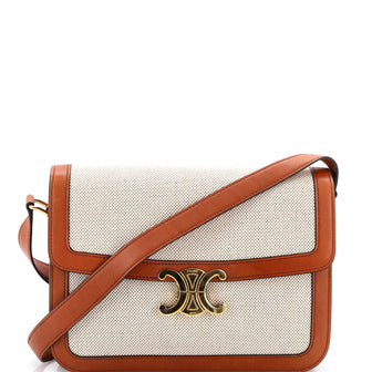 Celine Triomphe Shoulder Bag Canvas with Leather Medium