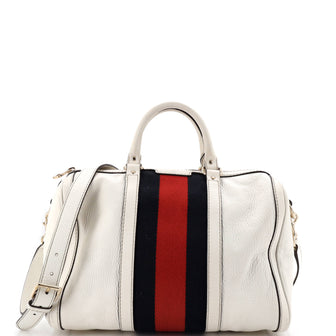 Gucci Vintage Web Boston Bag Leather Medium