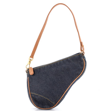 Christian Dior Vintage Saddle Bag Denim Mini
