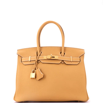 Hermes Birkin Handbag Brown Togo with Gold Hardware 30