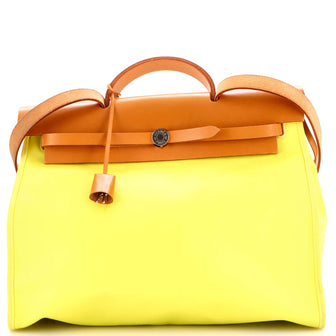 Hermes Herbag Zip Leather and Toile 39