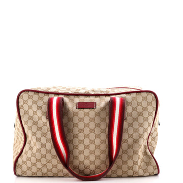 Gucci Web Carry On Duffle Bag GG Canvas Large