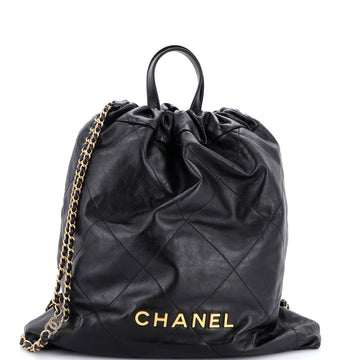Chanel 22 Chain Backpack Quilted Calfskin Large