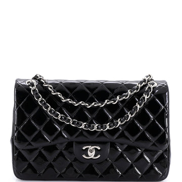 Chanel Classic Double Flap Bag Quilted Patent Jumbo