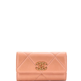 Chanel 19 Flap Wallet Quilted Lambskin Long