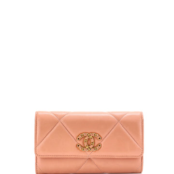 Chanel 19 Flap Wallet Quilted Lambskin Long
