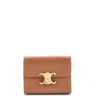 Celine Triomphe Trifold Wallet Leather Small
