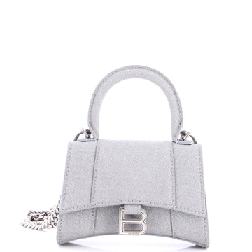 Balenciaga Hourglass Top Handle Bag Glitter Leather Mini