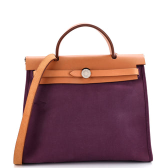 Hermes Herbag Zip Leather and Toile 31