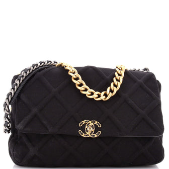 Chanel 19 Flap Bag Quilted Jersey Maxi