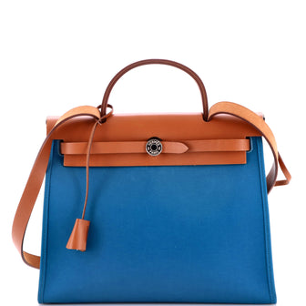 Hermes Herbag Zip Leather and Toile 31
