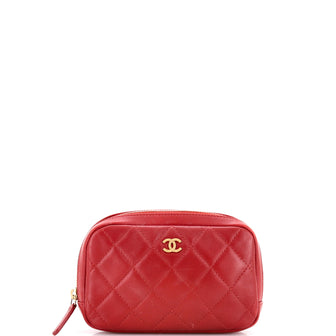 Chanel Curvy Cosmetic Pouch Quilted Lambskin Small