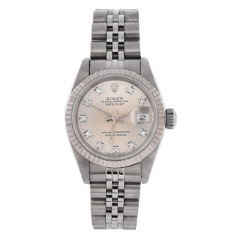 Rolex Oyster Perpetual Datejust Automatic Watch Stainless Steel and White Gold with Diamond Markers 26