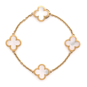 Van Cleef & Arpels Pure Alhambra 4 Motifs Bracelet 18K Yellow Gold with Mother of Pearl