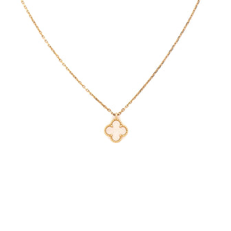 Van Cleef & Arpels Sweet Alhambra Pendant Necklace 18K Yellow Gold and Mother of Pearl
