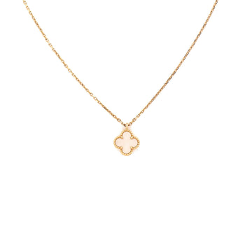 Van Cleef & Arpels Sweet Alhambra Pendant Necklace 18K Yellow Gold and Mother of Pearl