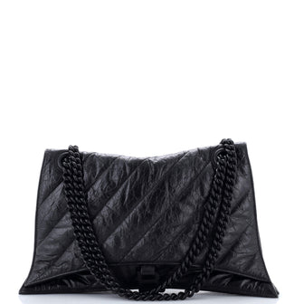 Balenciaga Crush Chain Flap Bag Quilted Crushed Calfskin Large