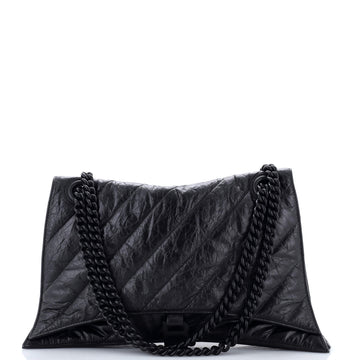 Balenciaga Crush Chain Flap Bag Quilted Crushed Calfskin Large