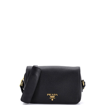 Prada Flap Zip Crossbody Bag Vitello Phenix Small