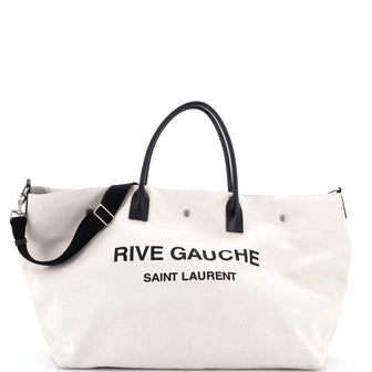 Saint Laurent Rive Gauche Shopper Tote Canvas Maxi
