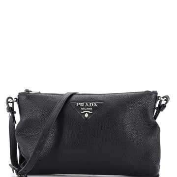 Prada Dual Strap Zip Crossbody Vitello Daino Small