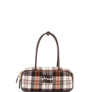 Miu Miu Beau Top Handle Bag Check Wool Small