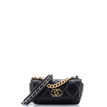 Chanel 19 Glasses Case with Chain Quilted Goatskin