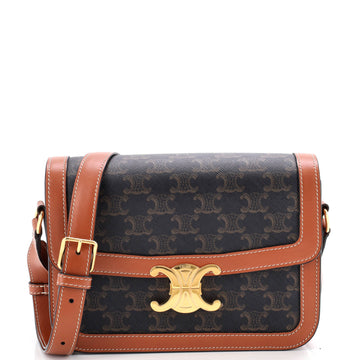 Celine Triomphe Shoulder Bag Triomphe Coated Canvas Medium