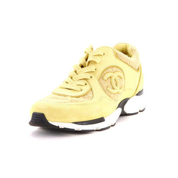 Chanel Women's CC Low-Top Sneakers Leather and Tweed