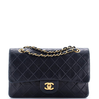 Chanel Vintage Classic Double Flap Bag Quilted Lambskin Medium