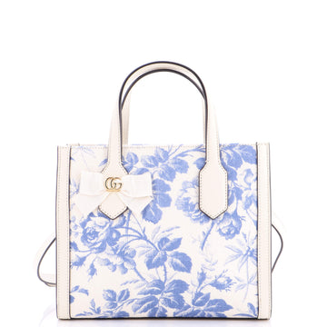 Gucci GG Ribbon Tote Printed Linen Small