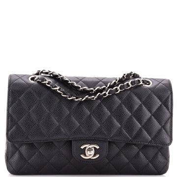 Chanel Vintage Classic Double Flap Bag Quilted Caviar Medium