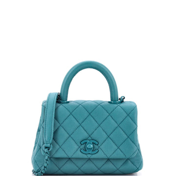 Chanel Coco Top Handle Bag Quilted Caviar Extra Mini
